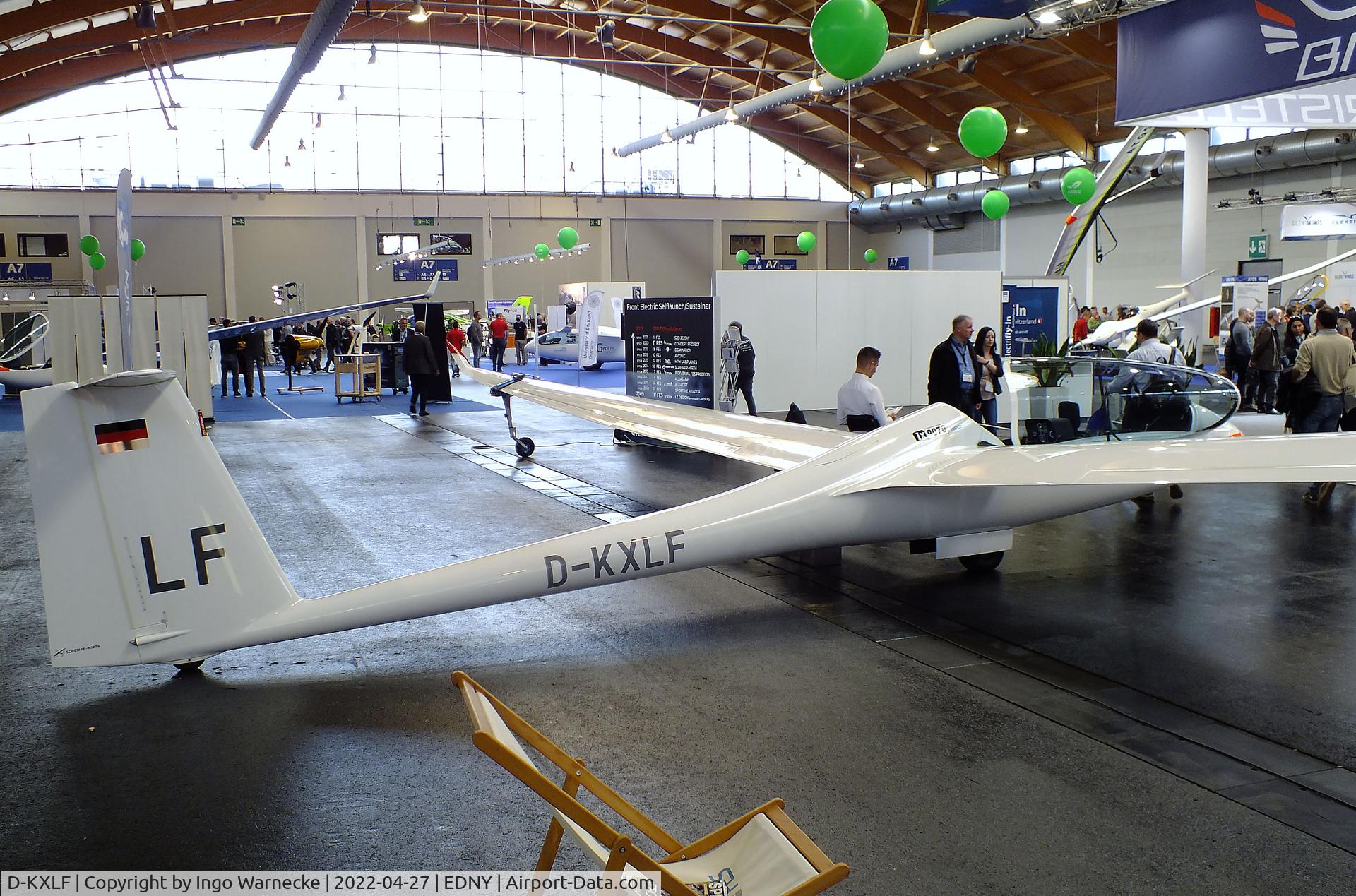 D-KXLF, 2021 Schempp-Hirth Duo Discus F C/N 001, Schempp-Hirth Duo Discus with electric motor (FES, Front Electric Selflaunch/Sustainer) at the AERO 2022, Friedrichshafen