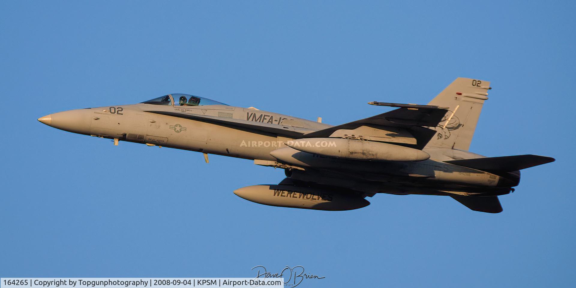 164265, 1991 McDonnell Douglas F/A-18C Hornet C/N 1028/C244, MAZDA flight departing for overseas as sunrise