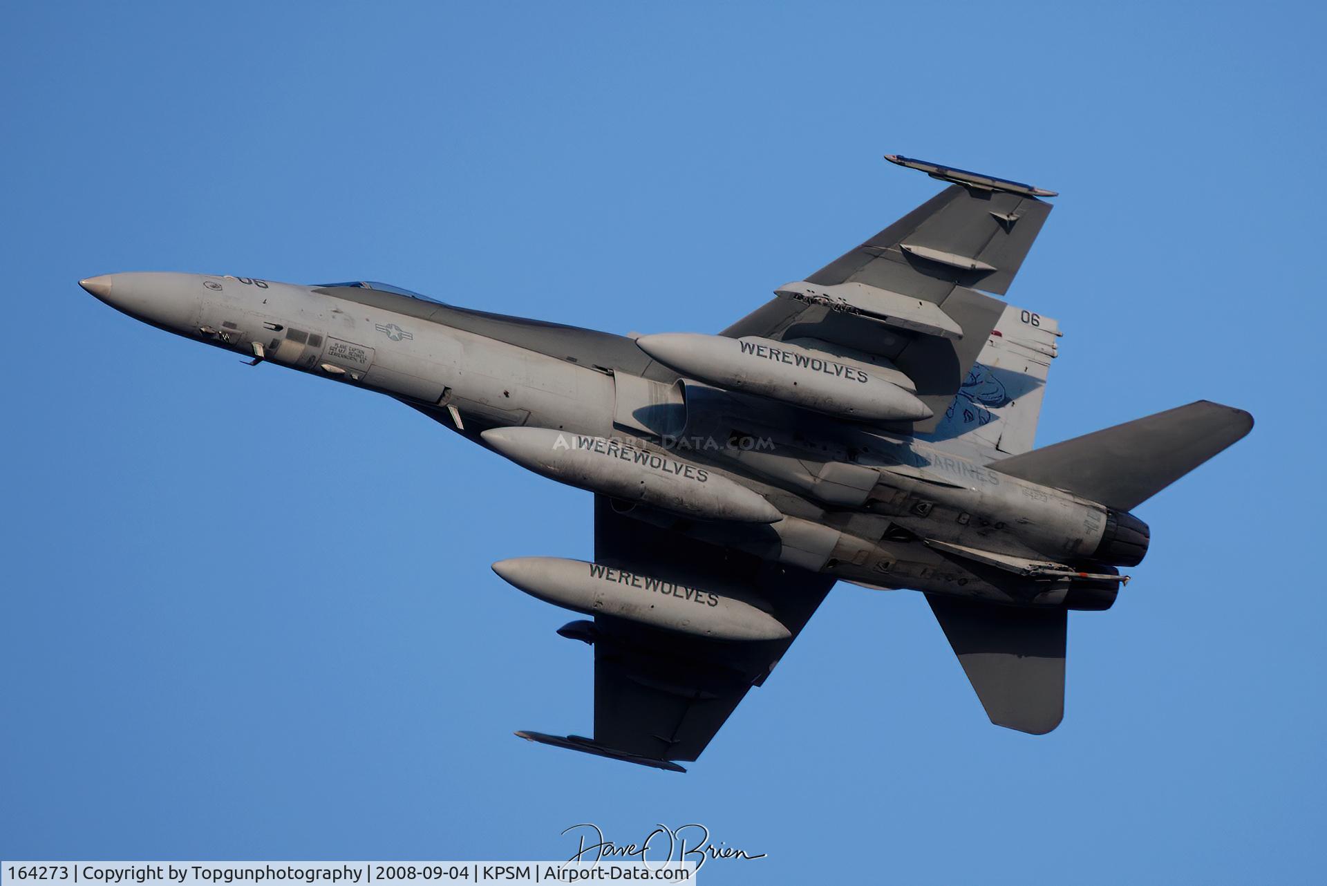 164273, 1991 McDonnell Douglas F/A-18C Hornet C/N 1036/C250, MAZDA41 departing away from downtown after complaints came in from the first groups departure....