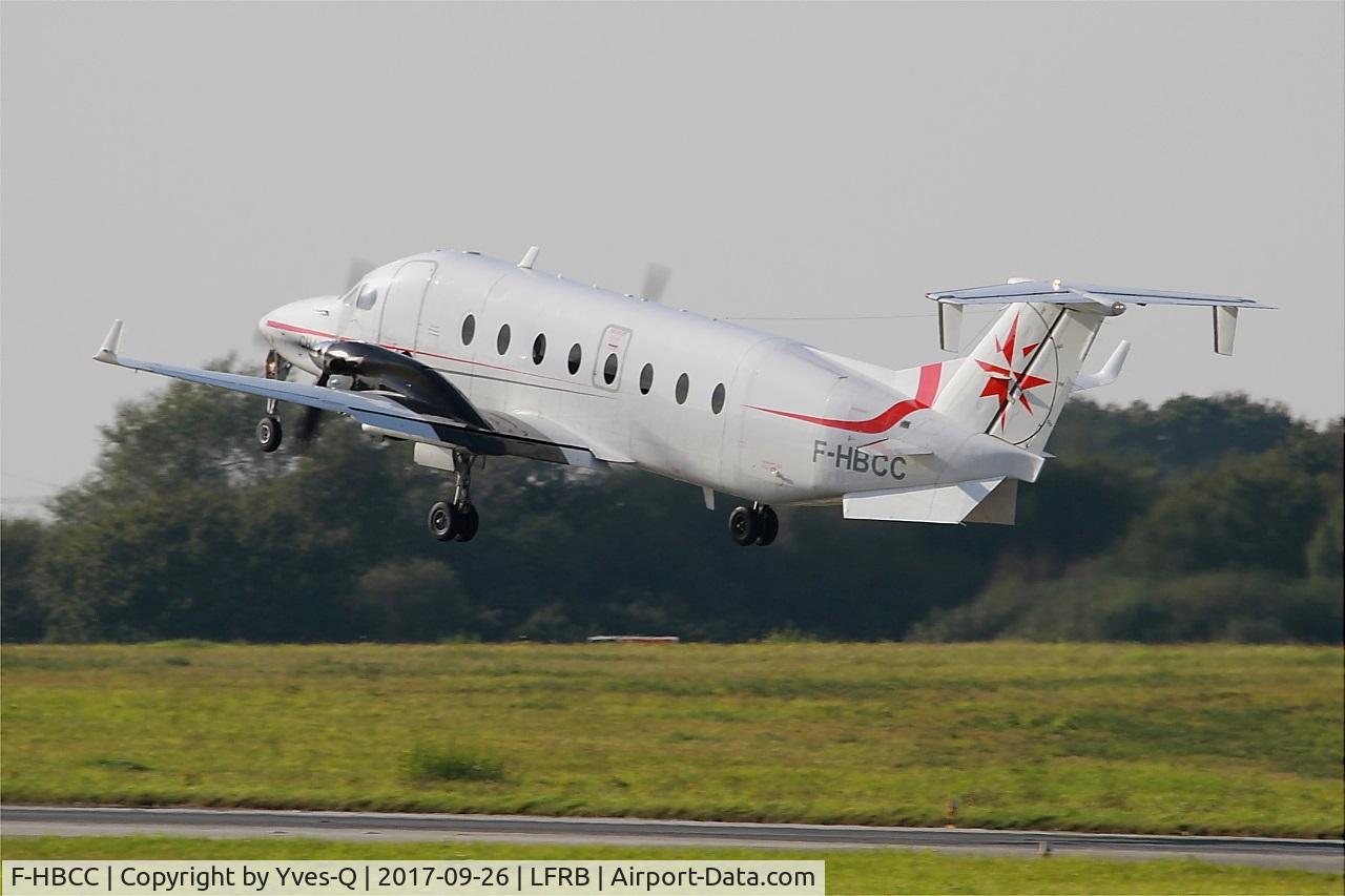 F-HBCC, 1999 Beech 1900D C/N UE-350, Beech 1900D, Take off rwy 25L, Brest-Bretagne airport (LFRB-BES)