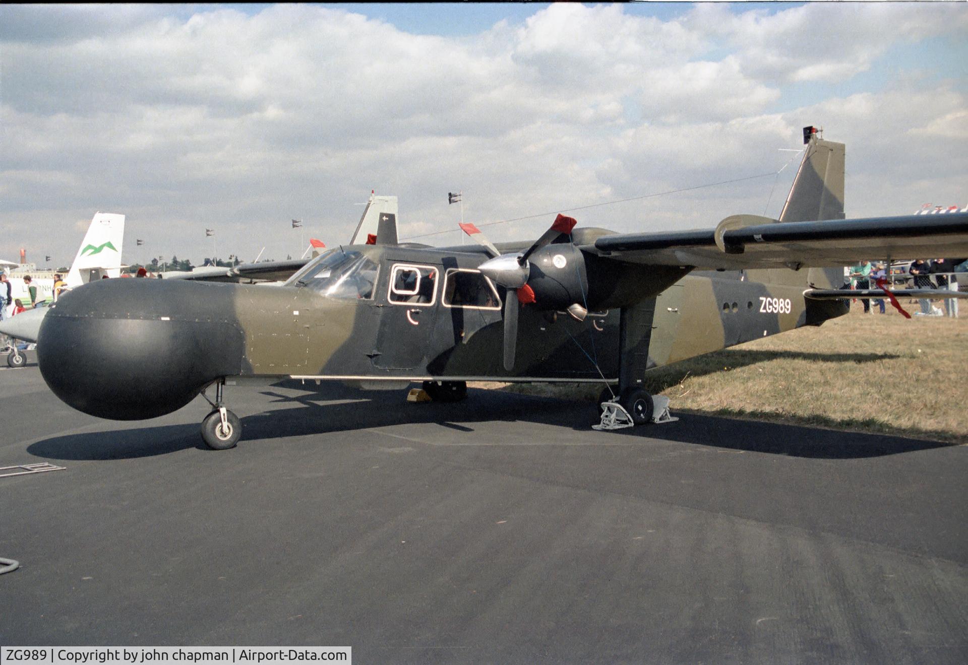 ZG989, 1982 Pilatus Britten-Norman BN-2T Islander/ASTOR C/N 2140, Display line up