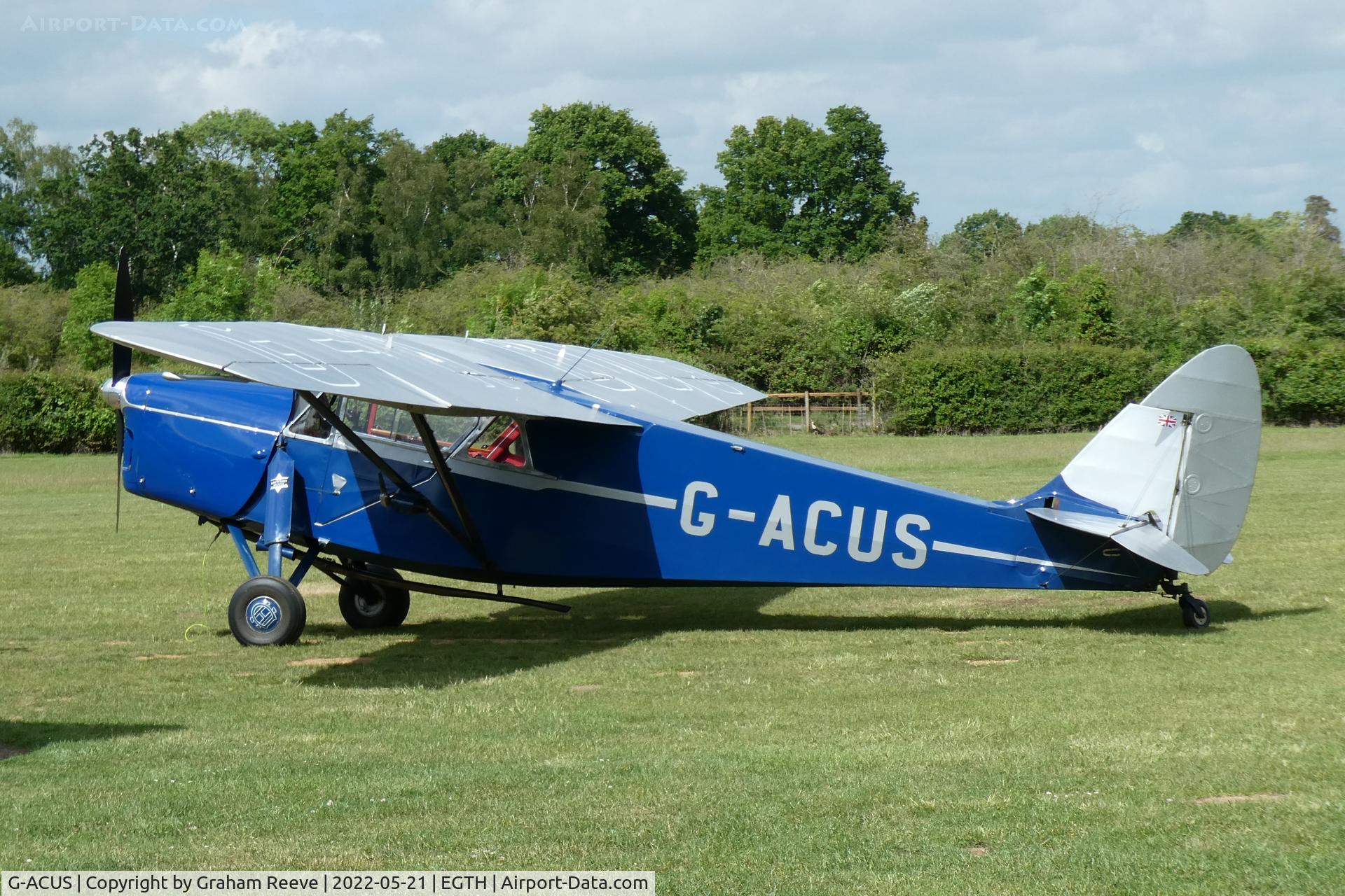 G-ACUS, 1934 De Havilland DH.85 Leopard Moth C/N 7082, Parked at Old Warden.
