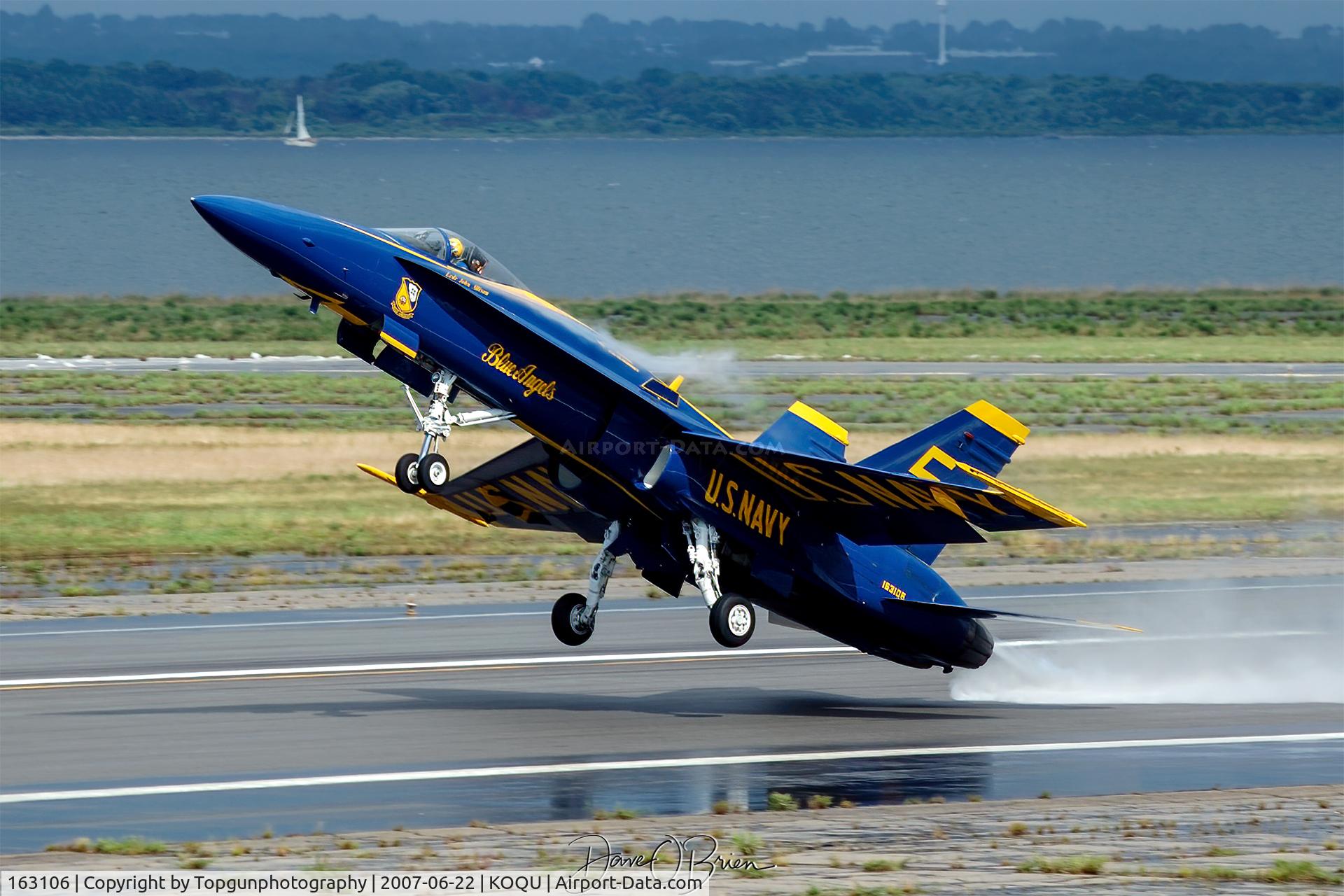 163106, McDonnell Douglas F/A-18A Hornet C/N 0495, After a short rain delay, the lead solo launches off the runway