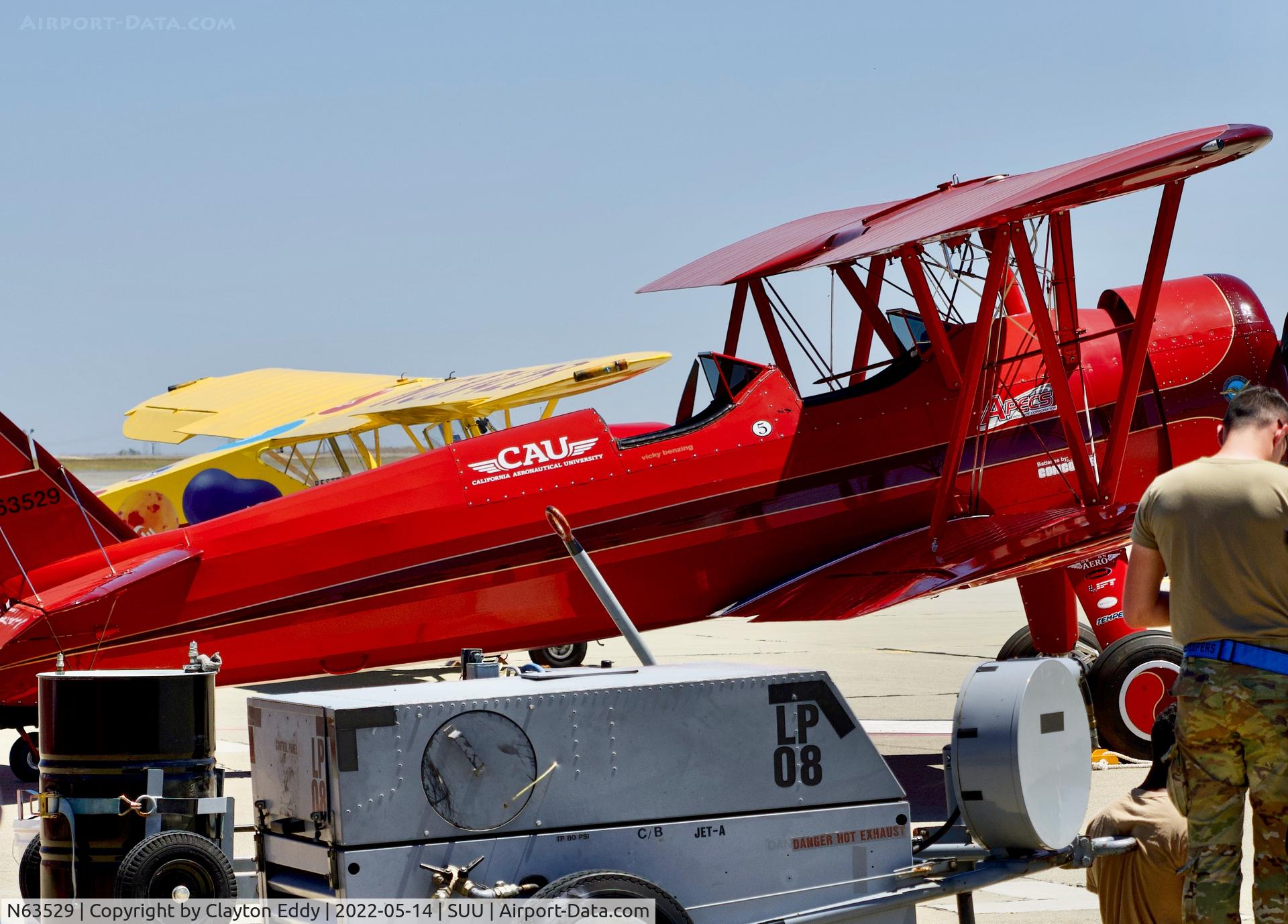 N63529, 1940 Boeing A75N1(PT17) C/N 75-338, Travs AFB airshow 2022.