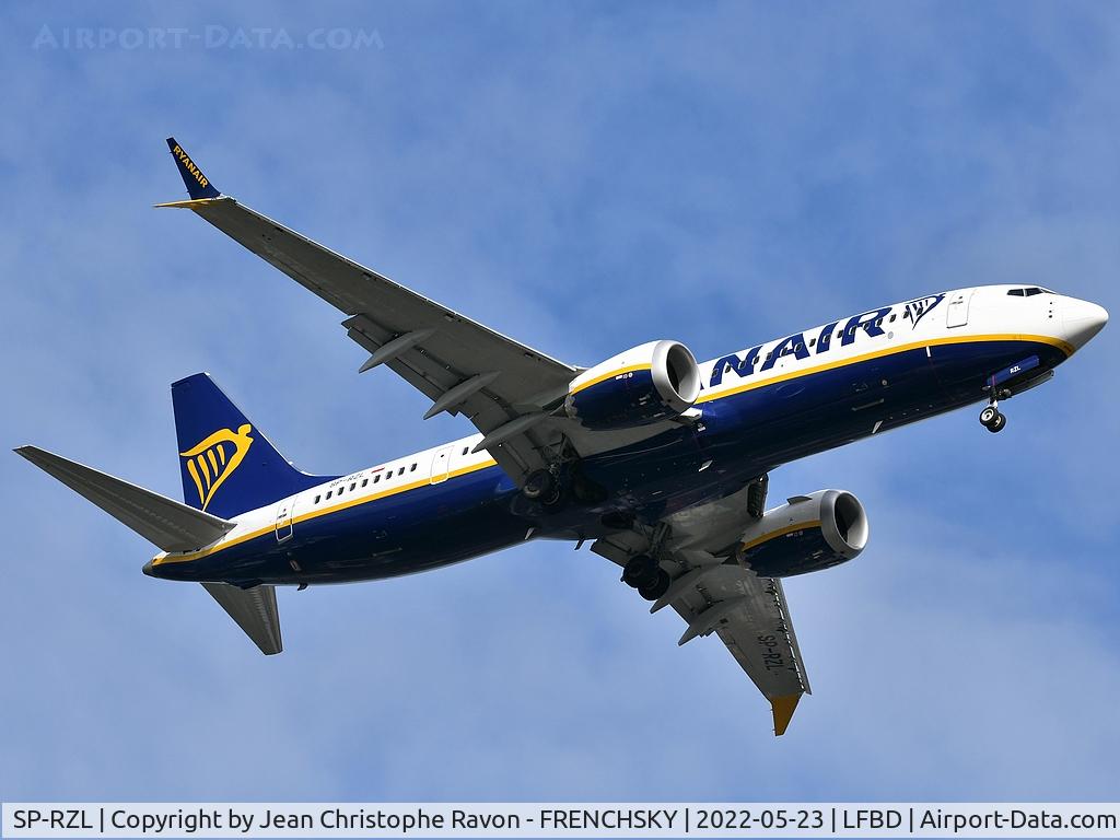 SP-RZL, 2021 Boeing 737 MAX 8-200 C/N 62333, Budapest (BUD)	Bordeaux (BOD)	FR6554