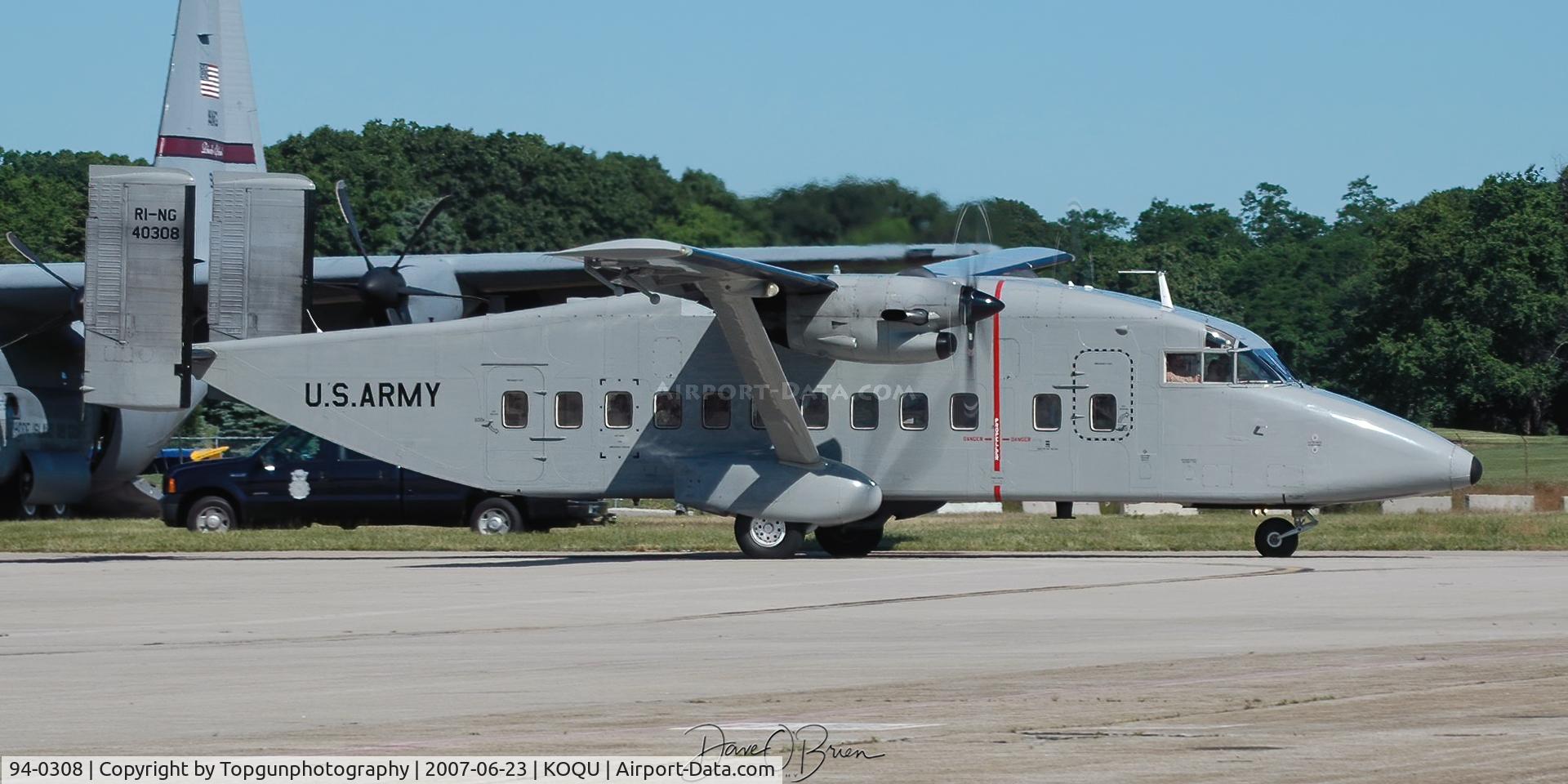 94-0308, 1994 Short C-23C Sherpa C/N SH3422, Jump ship taxis out to the active with the Black Dagger jump team