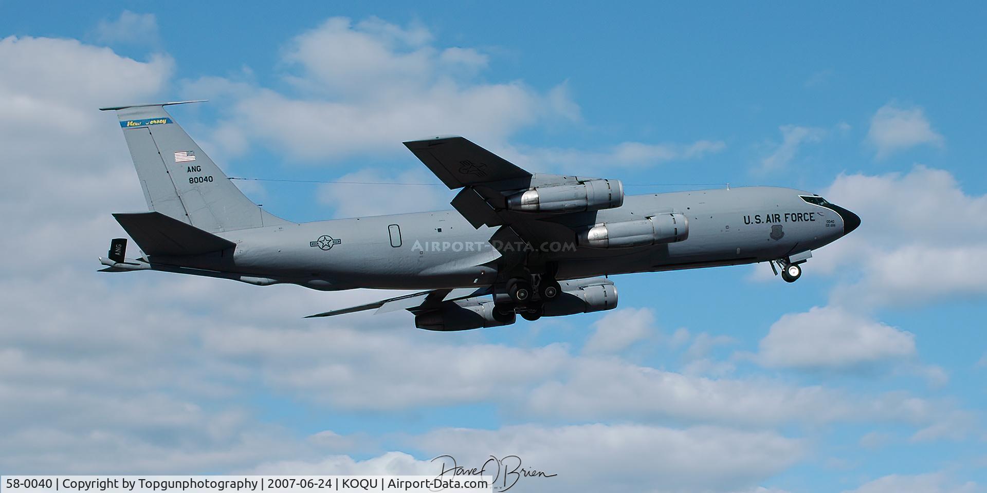 58-0040, 1958 Boeing KC-135E Stratotanker C/N 17785, TOPCAT61 heading back home to Jersey