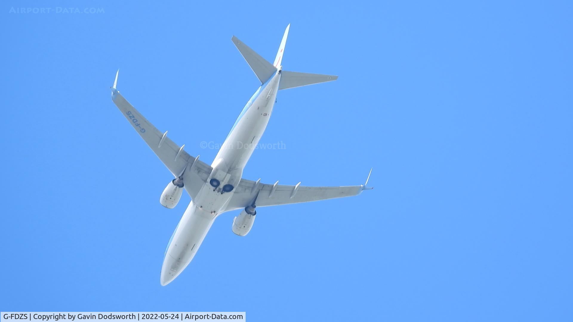 G-FDZS, 2009 Boeing 737-8K5 C/N 35147, Over Darlington on May 24th 2022 inbound to Teesside Airport