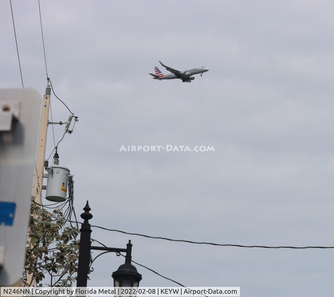 N246NN, 2016 Embraer 175LR (ERJ-170-200LR) C/N 17000618, EYW OFA 2022 seen near Key West lighthouse