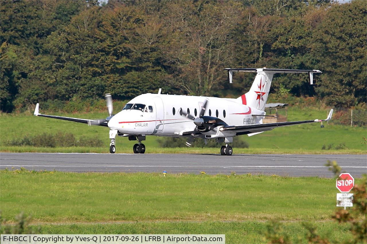 F-HBCC, 1999 Beech 1900D C/N UE-350, Beech 1900D, Take off run rwy 25L, Brest-Bretagne Airport (LFRB-BES)