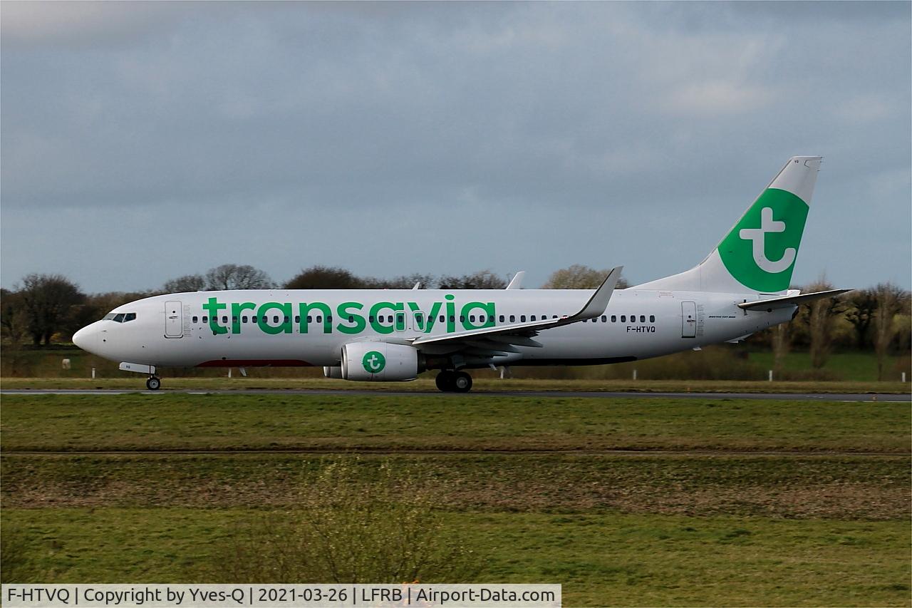 F-HTVQ, 2013 Boeing 737-8AL C/N 39068, Boeing 737-8AL, Take off run rwy 25L, Brest-Bretagne Airport (LFRB-BES)
