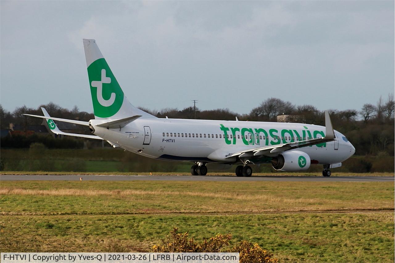 F-HTVI, 2018 Boeing 737-8K2 C/N 62164, Boeing 737-8K2, Taxiing rwy 25L, Brest-Bretagne airport (LFRB-BES)