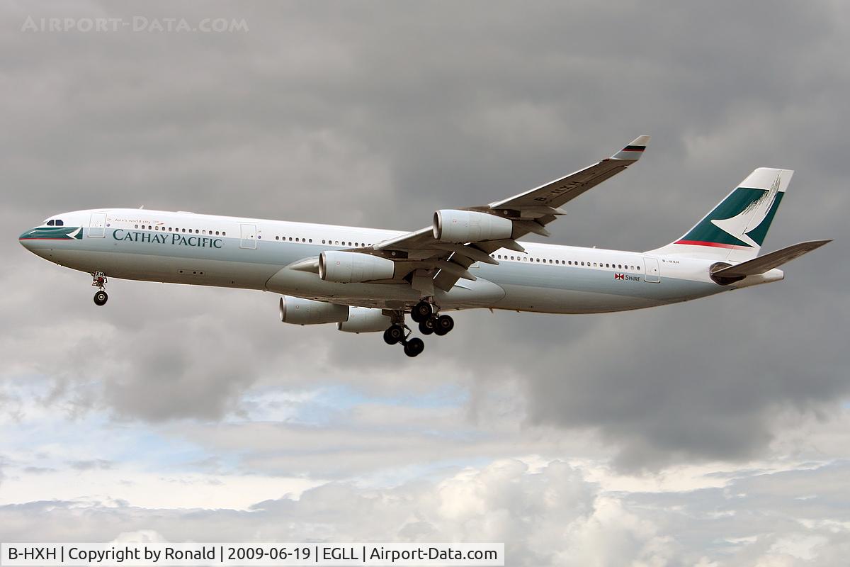 B-HXH, Airbus A340-313 C/N 218, at lhr