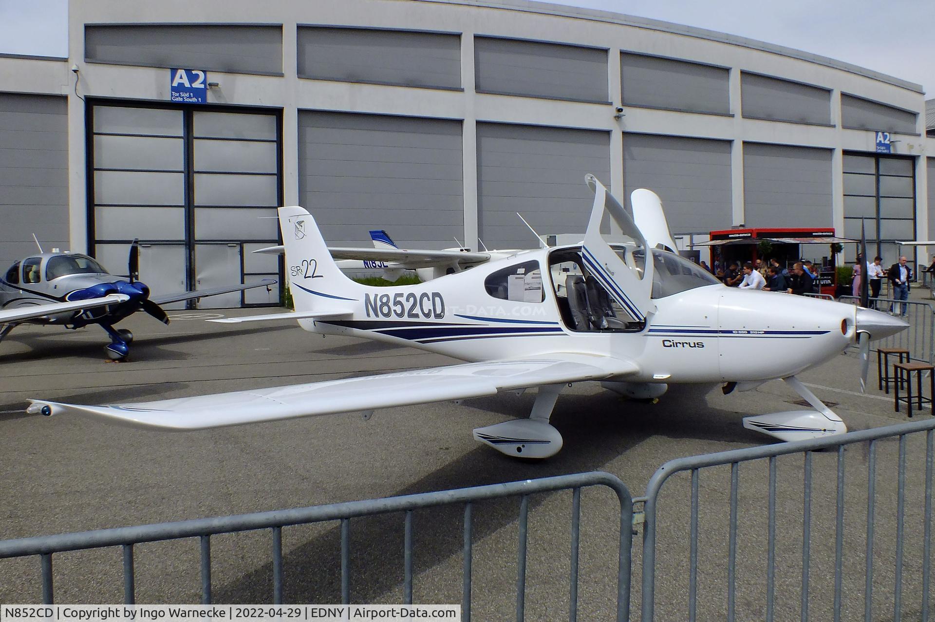 N852CD, 2002 Cirrus SR22 C/N 0219, Cirrus SR22 at the AERO 2022, Friedrichshafen