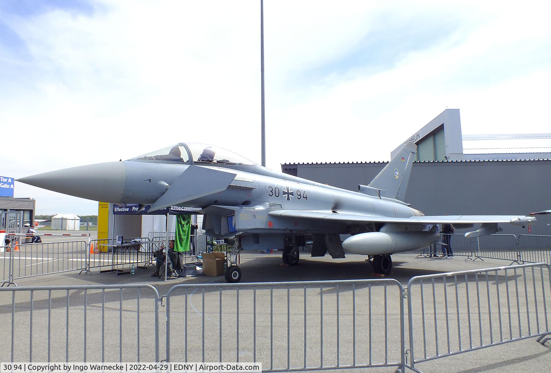 30 94, Eurofighter EF-2000 Typhoon S C/N GS073, Eurofighter EF2000 of the Luftwaffe (German Air Force) at the AERO 2022, Friedrichshafen
