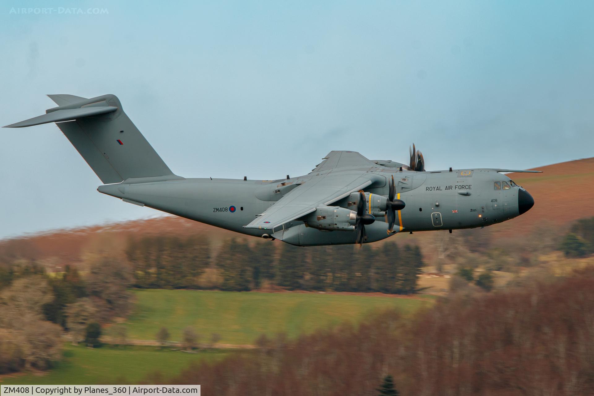 ZM408, 2015 Airbus A400M Atlas C.1 C/N 027, Through the Usk Valley