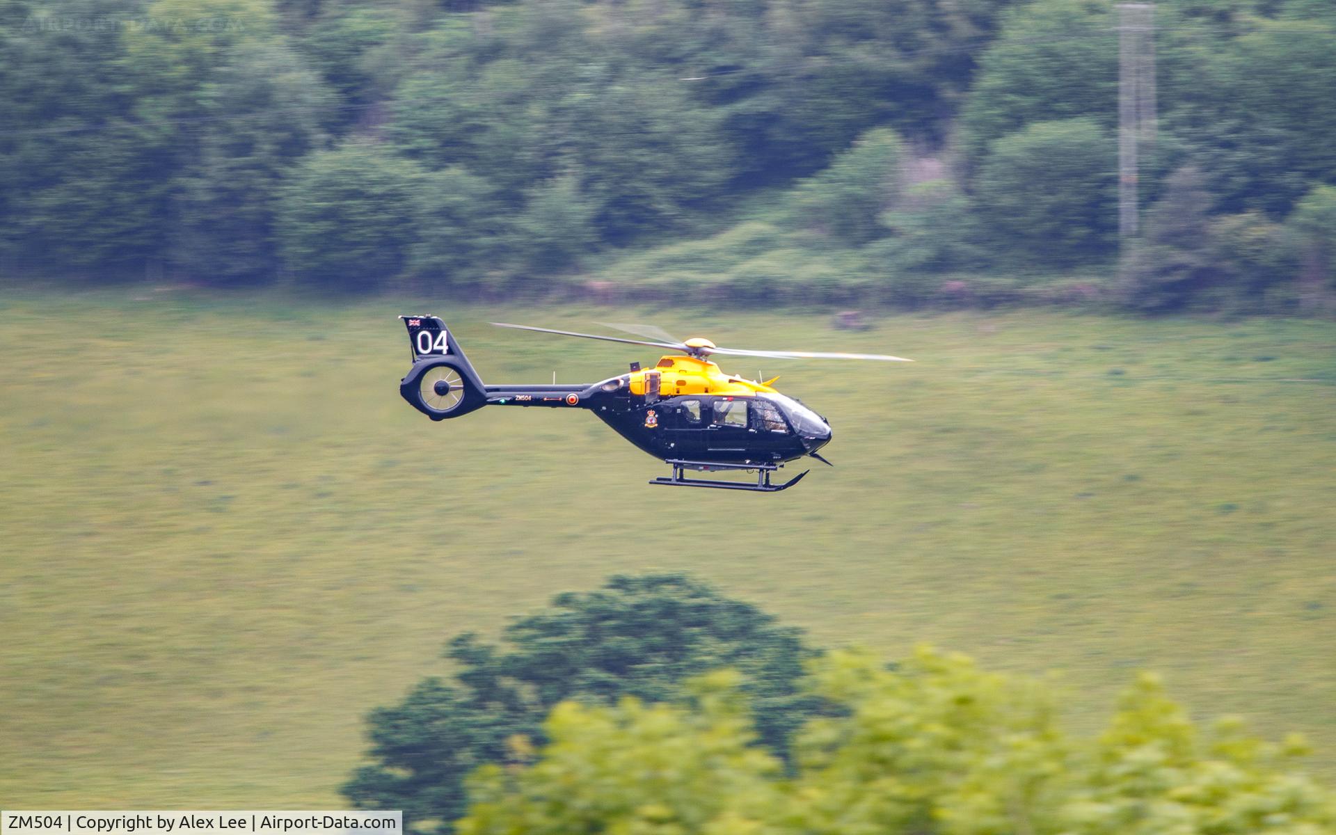 ZM504, 2016 Airbus Helicopters Juno HT.1 (EC-135T-3H) C/N 2001, Through Usk Valley
