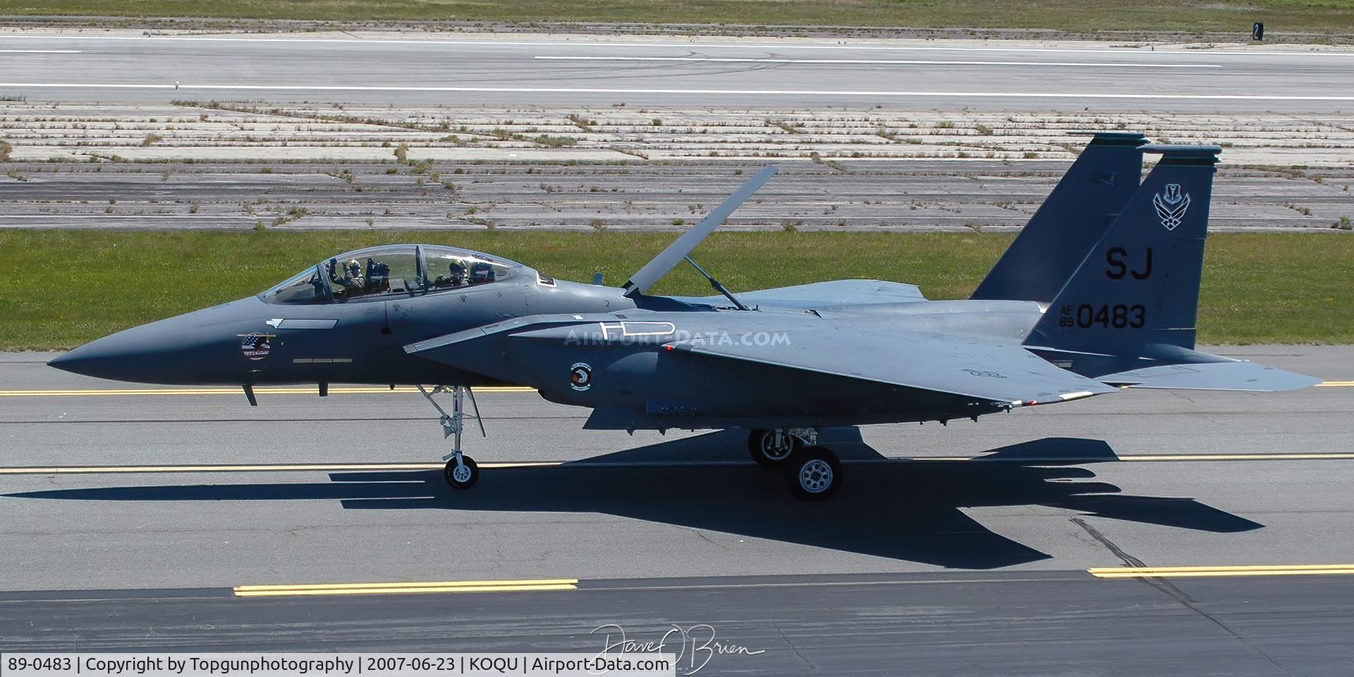89-0483, 1989 McDonnell Douglas F-15E Strike Eagle C/N 1136/E111, Strike Demo taxiing down the taxiway