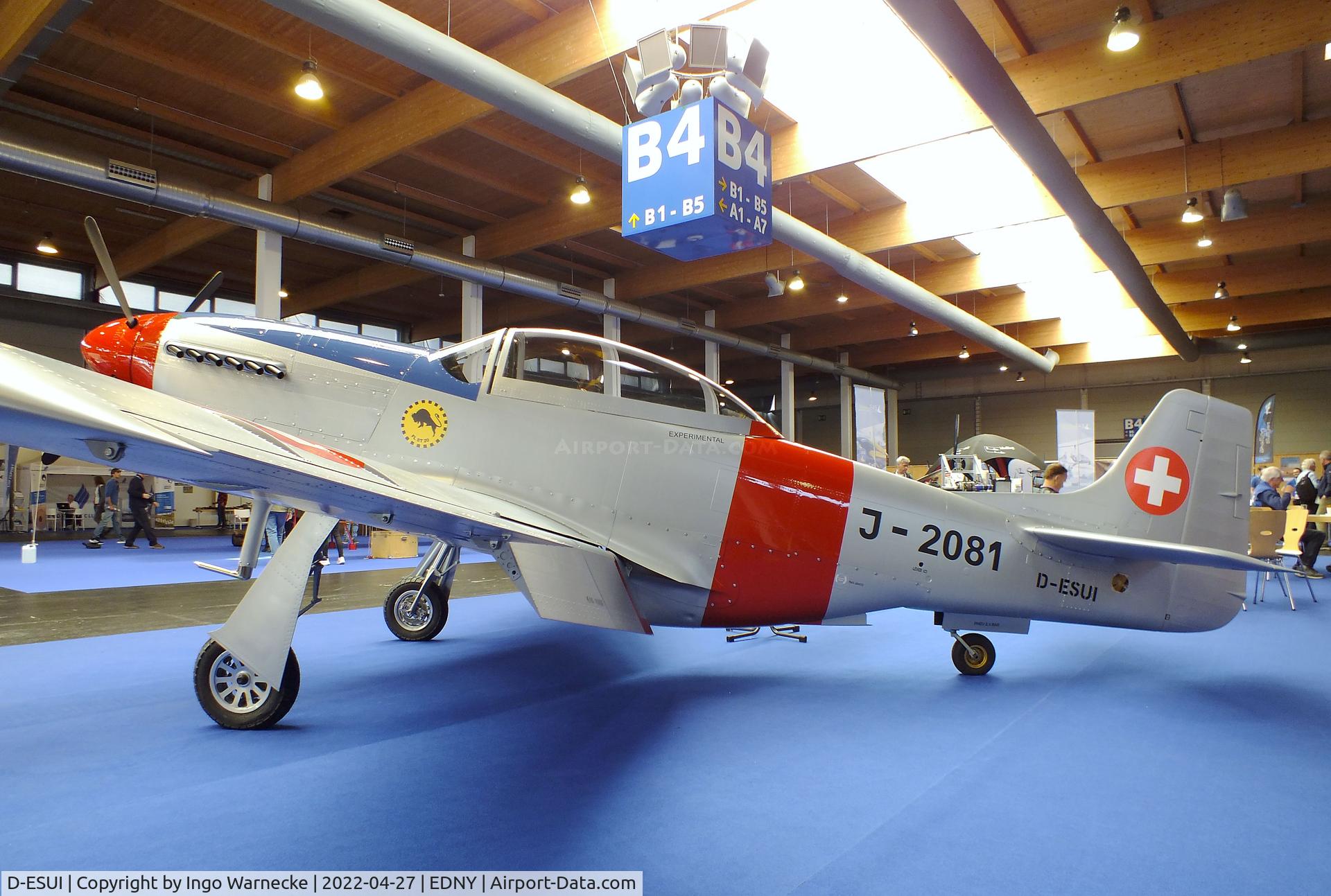 D-ESUI, 2022 ScaleWings SW-51 Mustang C/N 004, ScaleWings SW-51 Mustang 70%-scale replica at the AERO 2022, Friedrichshafen