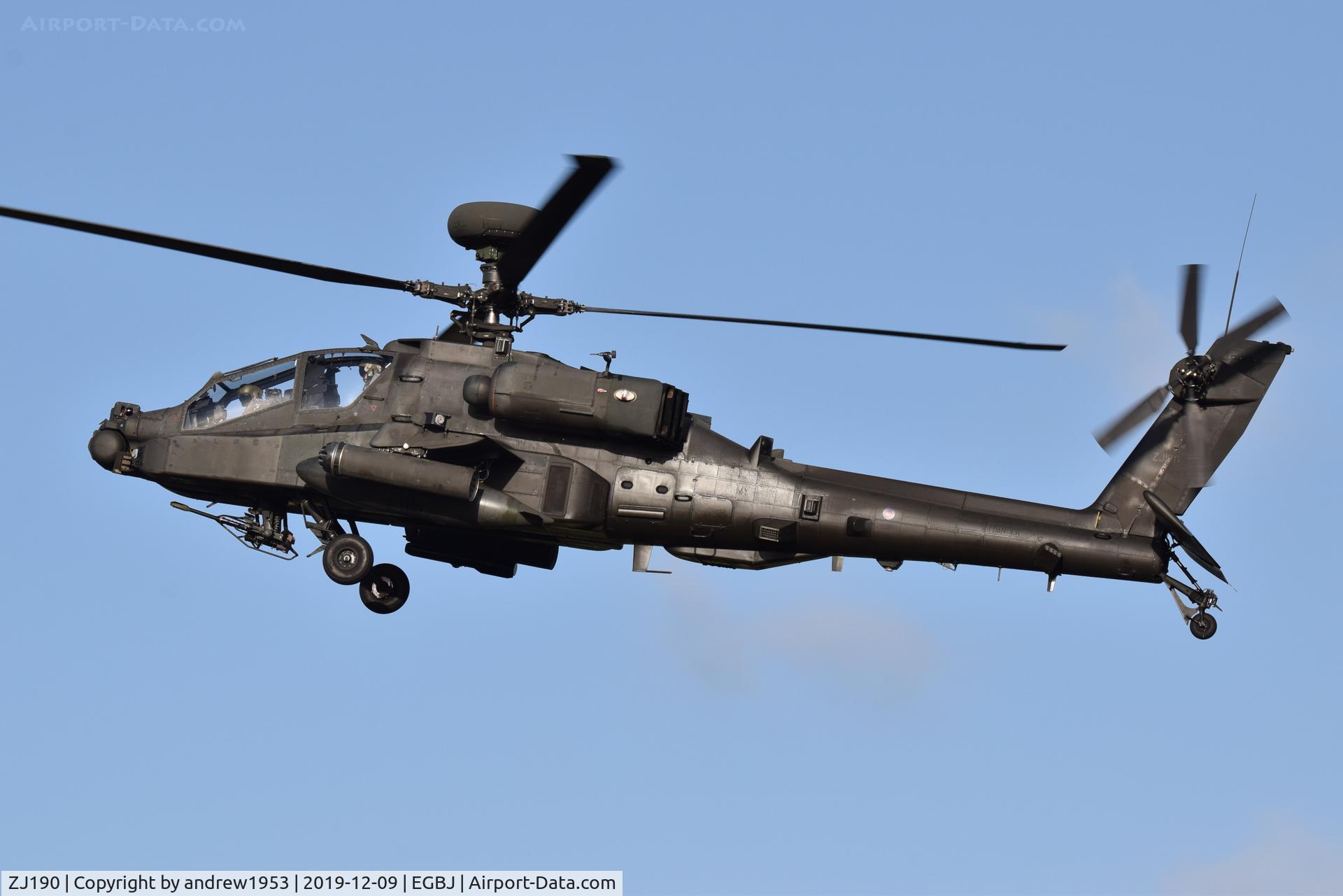 ZJ190, Westland Apache AH.1 C/N DU025/WAH025, ZJ190 at Gloucestershire Airport.