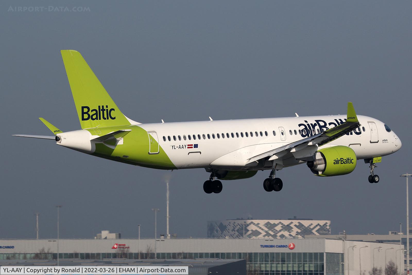 YL-AAY, Airbus A220-371 C/N 55095, at spl