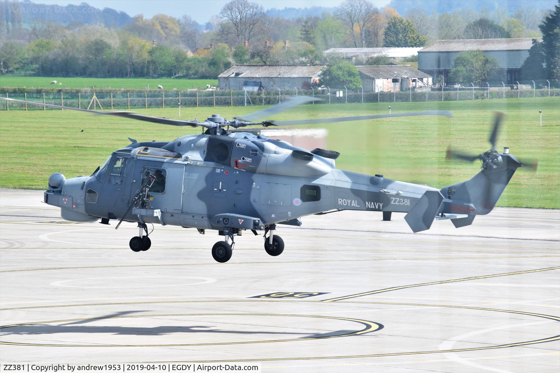 ZZ381, AgustaWestland AW-159 Wildcat HMA.2 C/N 500, ZZ381 at RNAS Yeovilton.