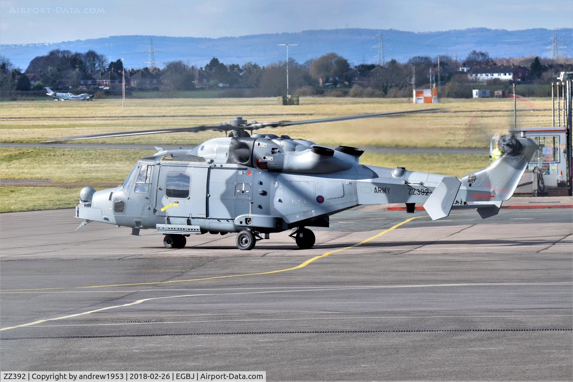 ZZ392, AgustaWestland AW-159 Wildcat AH.1 C/N 490, ZZ392 at Gloucestershire Airport.