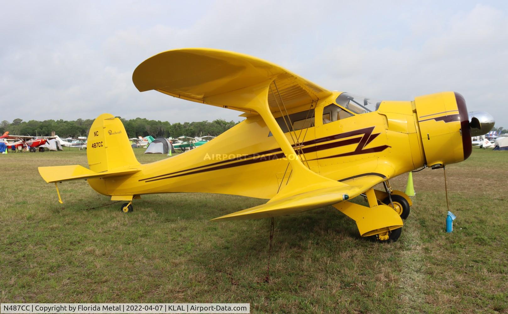N487CC, 1943 Beech D17S Staggerwing C/N 4837, Sun N Fun 2022 LAL