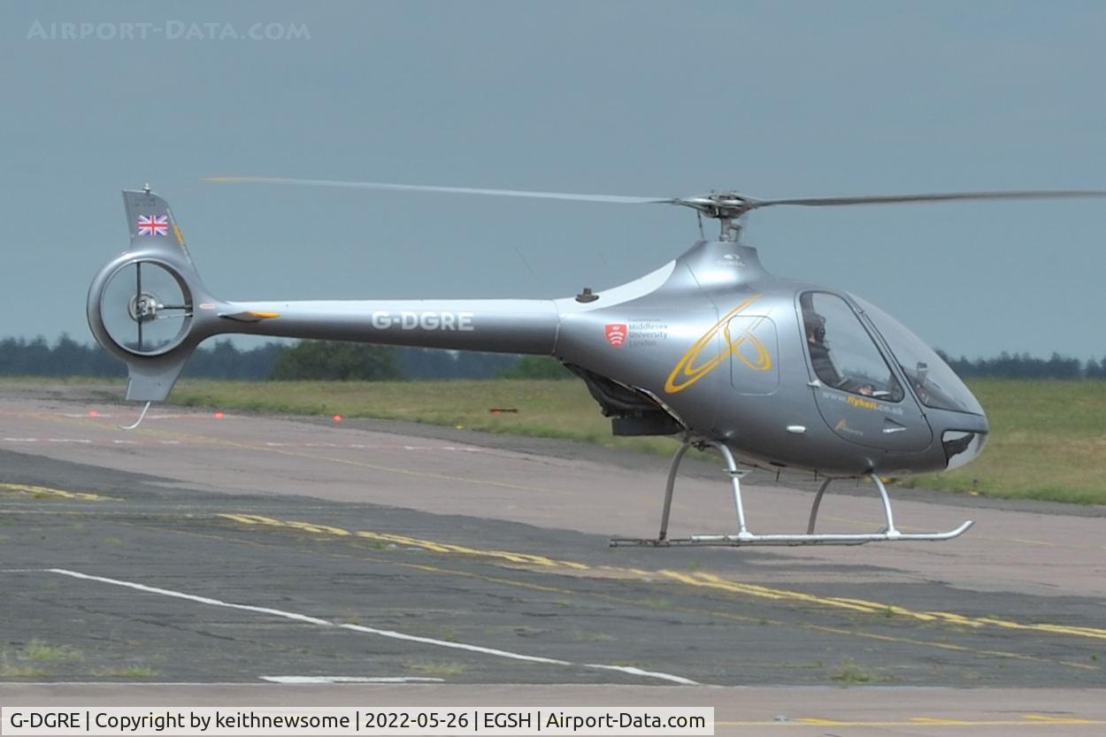 G-DGRE, 2016 Guimbal Cabri G2 C/N 1137, Leaving Norwich.