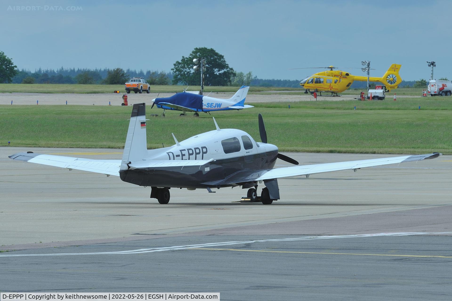 D-EPPP, 1993 Mooney M20J MSE 201 C/N 24-3292, Parked at Norwich.