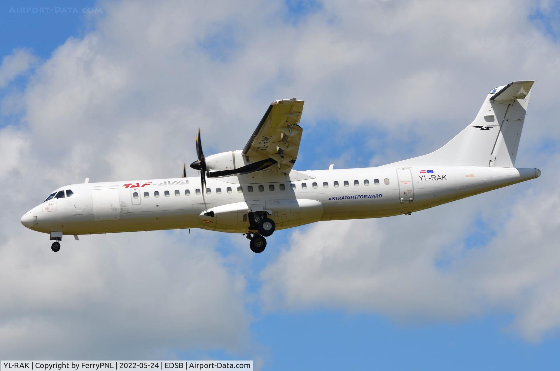 YL-RAK, 1997 ATR 72-212A C/N 499, Raf-Avia ATR72 freighter landing