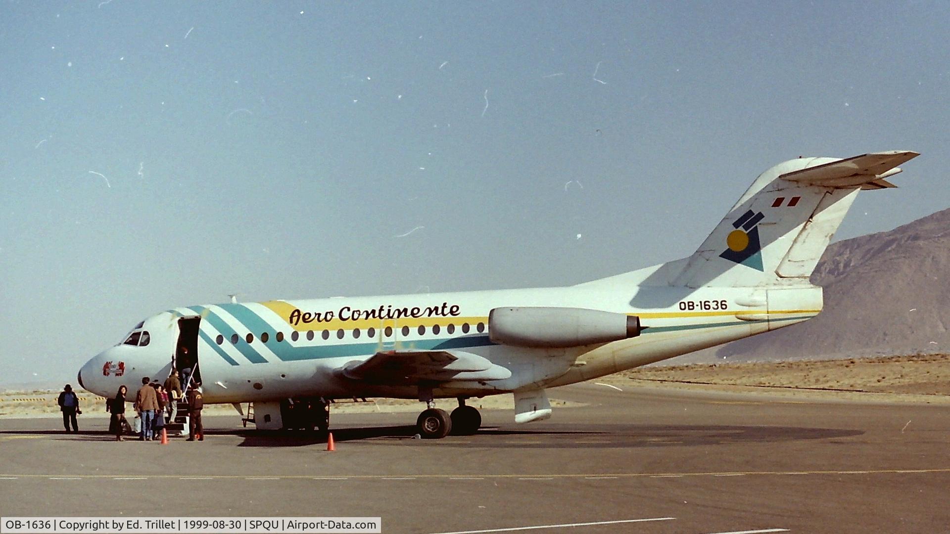 OB-1636, 1969 Fokker F.28-1000 Fellowship C/N 11009, Flight 171 Lima - Arequipa 30 Aug 1999