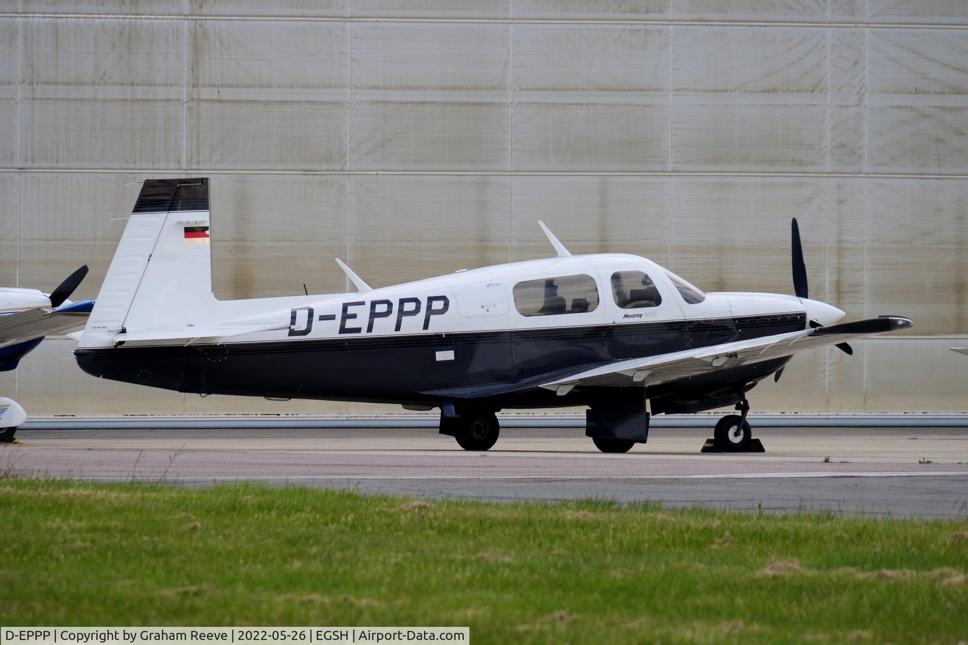 D-EPPP, 1993 Mooney M20J MSE 201 C/N 24-3292, Parked at Norwich.