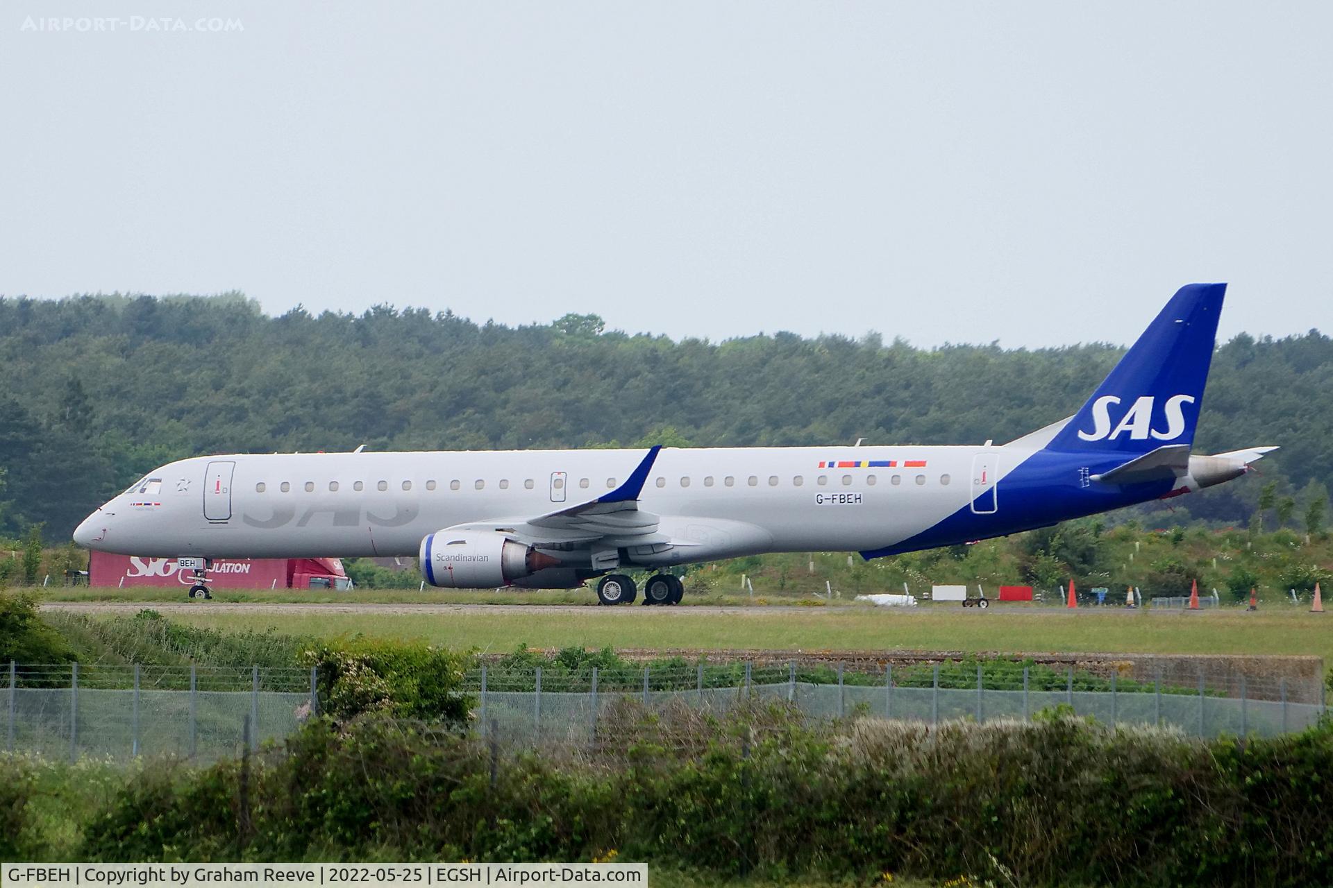 G-FBEH, 2007 Embraer 195LR (ERJ-190-200LR) C/N 19000128a, Parked at Norwich.
