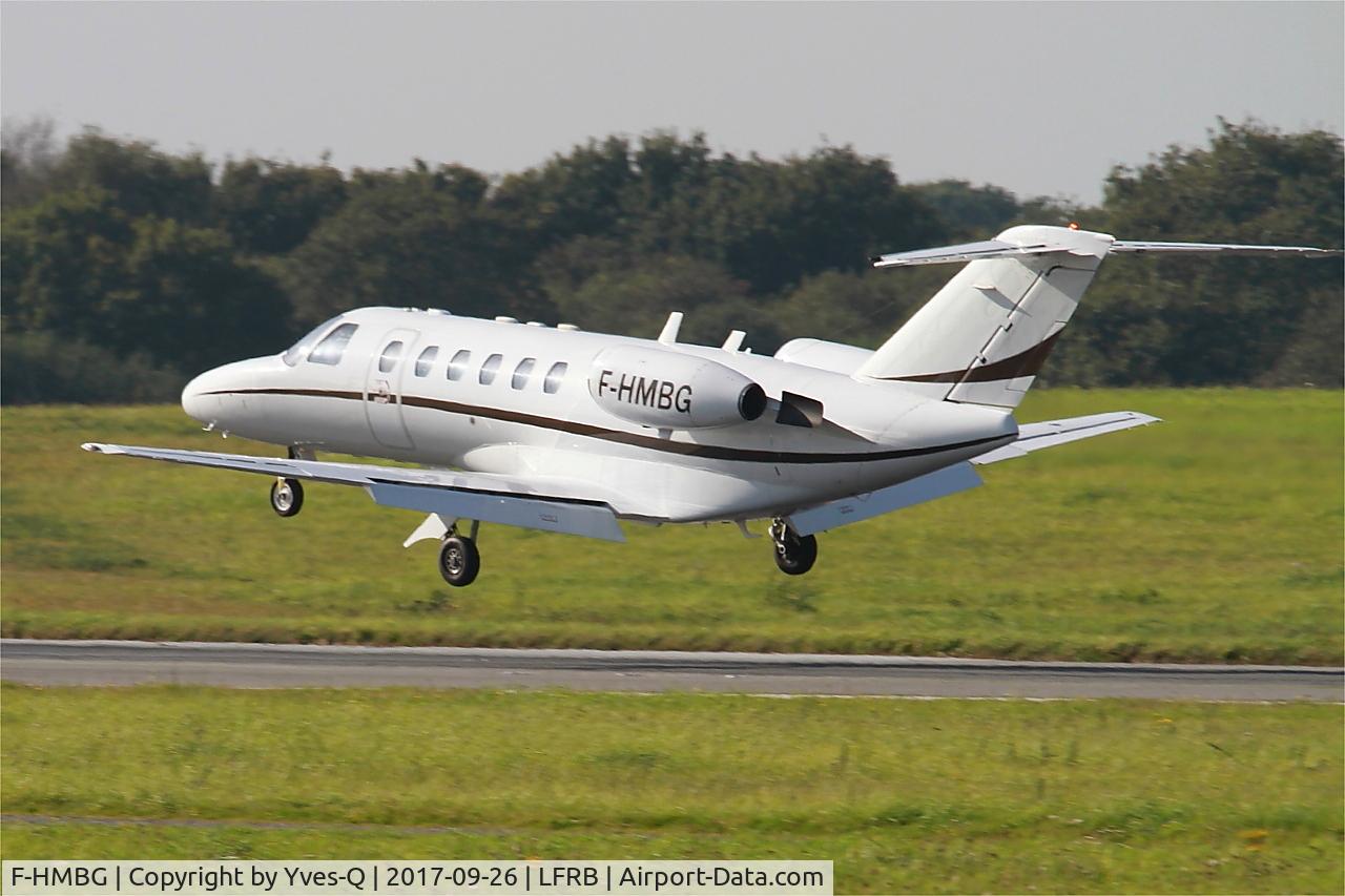 F-HMBG, 2003 Cessna 525A CitationJet CJ2 C/N 525A-0142, Cessna 525A CitationJet CJ2, Landing rwy 25L, Brest-Bretagne airport (LFRB-BES)