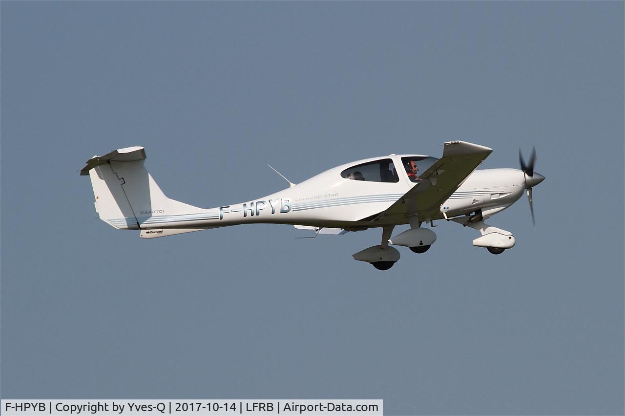 F-HPYB, 2012 Diamond DA-40 Diamond Star Diamond Star C/N DA-289, Diamond DA-40 Diamond Star, Take off rwy 07R, Brest-Bretagne airport (LFRB-BES)