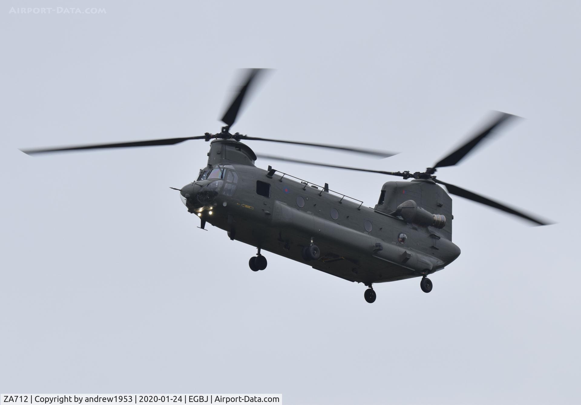ZA712, Boeing Vertol Chinook HC.4 C/N MA024/M7016, ZA712 at Gloucestershire Airport.