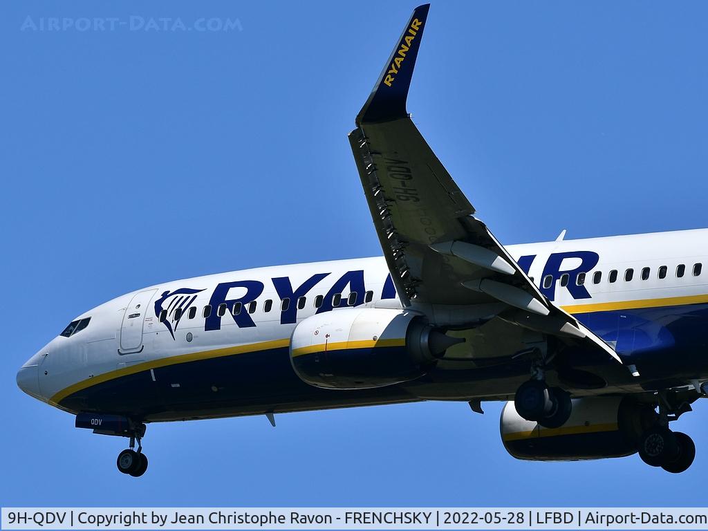 9H-QDV, 2017 Boeing 737-8AS C/N 44771, London (STN)	Bordeaux (BOD)	FR1782