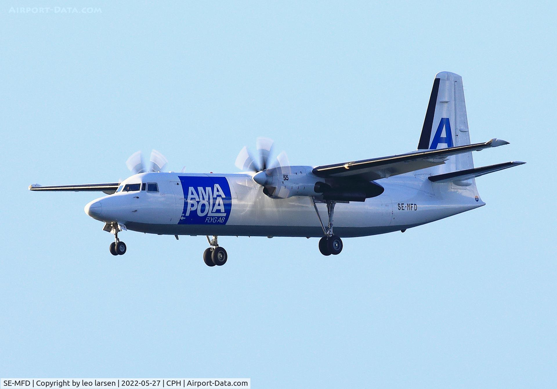 SE-MFD, 1988 Fokker 50 C/N 20126, Copenhagen 27.5.2022