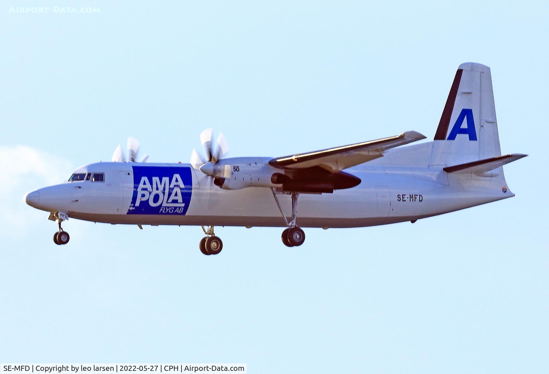SE-MFD, 1988 Fokker 50 C/N 20126, Copenhagen 27.5.2022