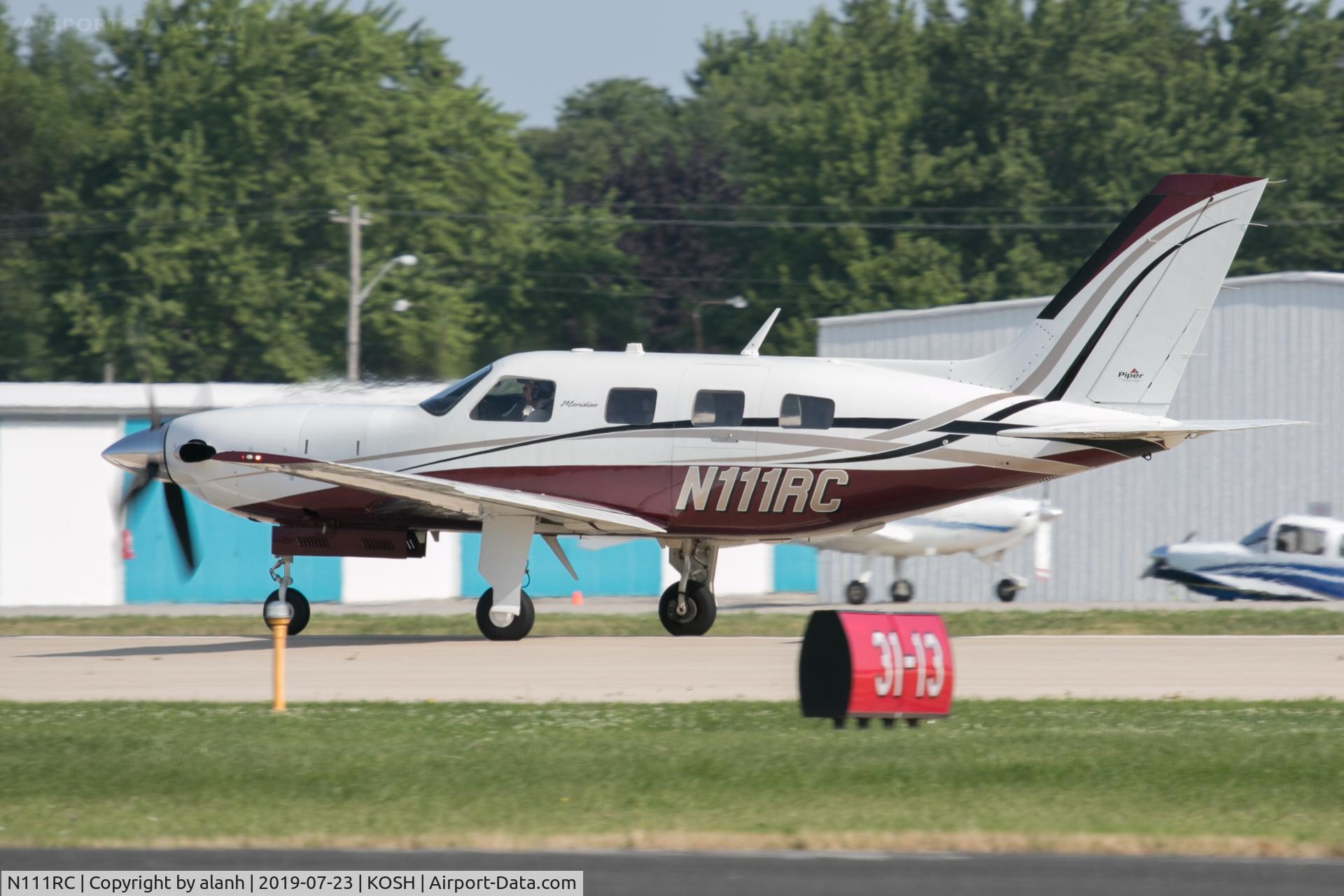 N111RC, 2007 Piper PA-46-500TP Malibu Meridian C/N 4697330, Arriving at AirVenture 2019