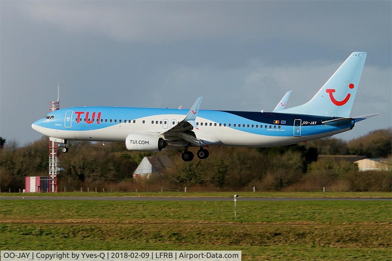 OO-JAY, 2013 Boeing 737-8K5 C/N 40944, Boeing 737-8K5, Landing rwy 25L, Brest-Bretagne airport (LFRB-BES)