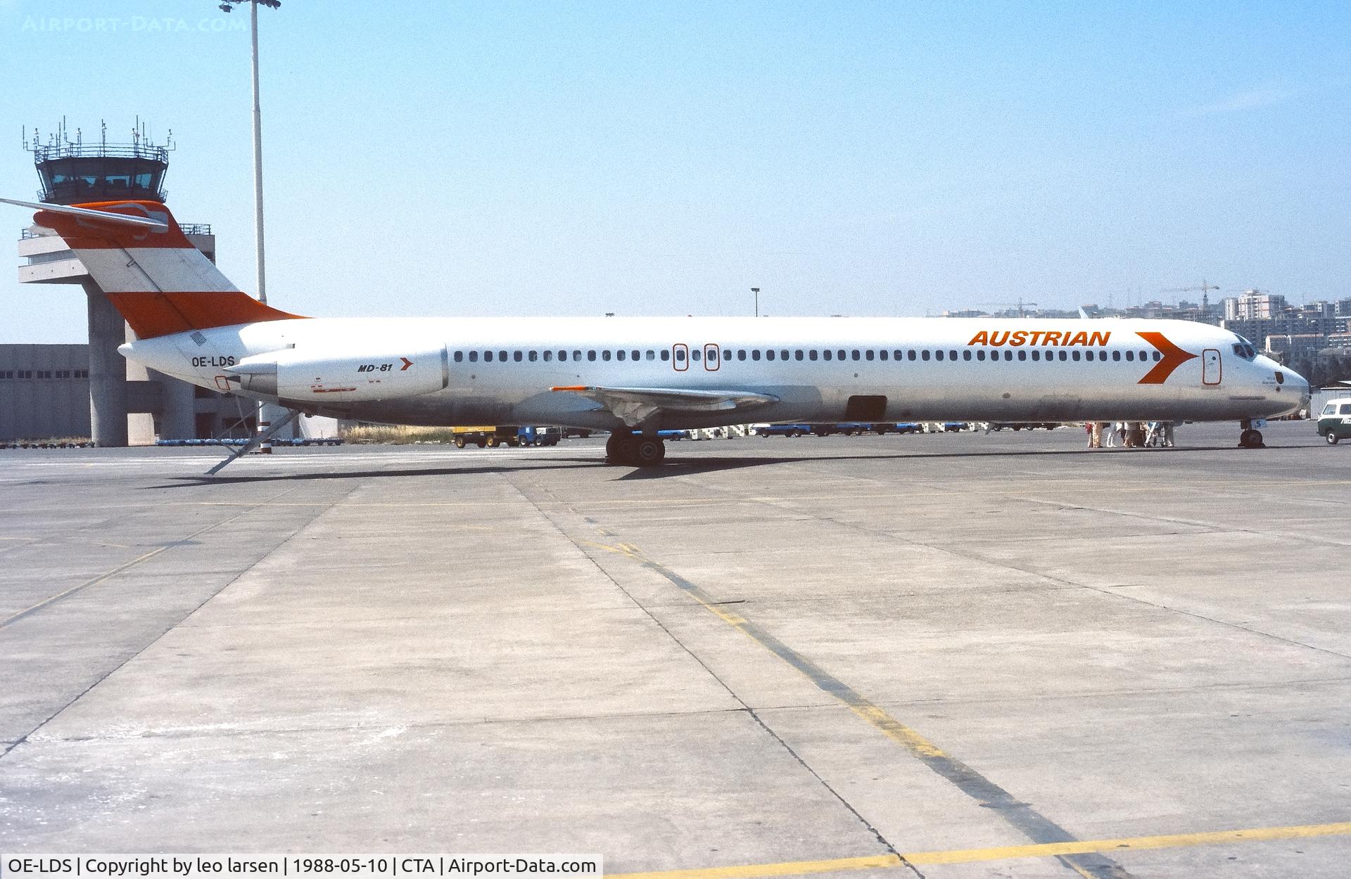 OE-LDS, 1981 McDonnell Douglas MD-81 (DC-9-81) C/N 48017, Catania 10.5.1988