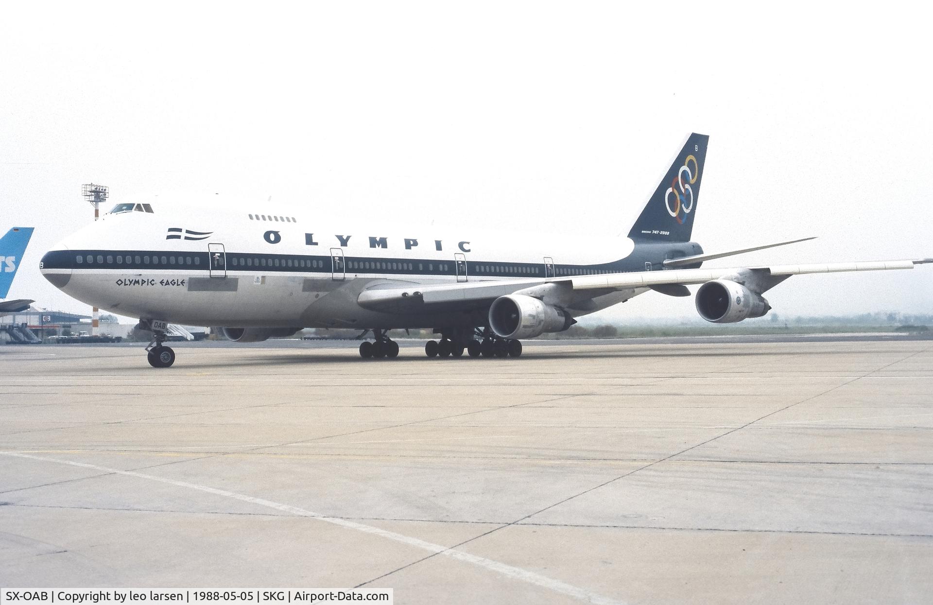 SX-OAB, 1973 Boeing 747-284B C/N 20825, Tessaloniki SKG 5.5.1988