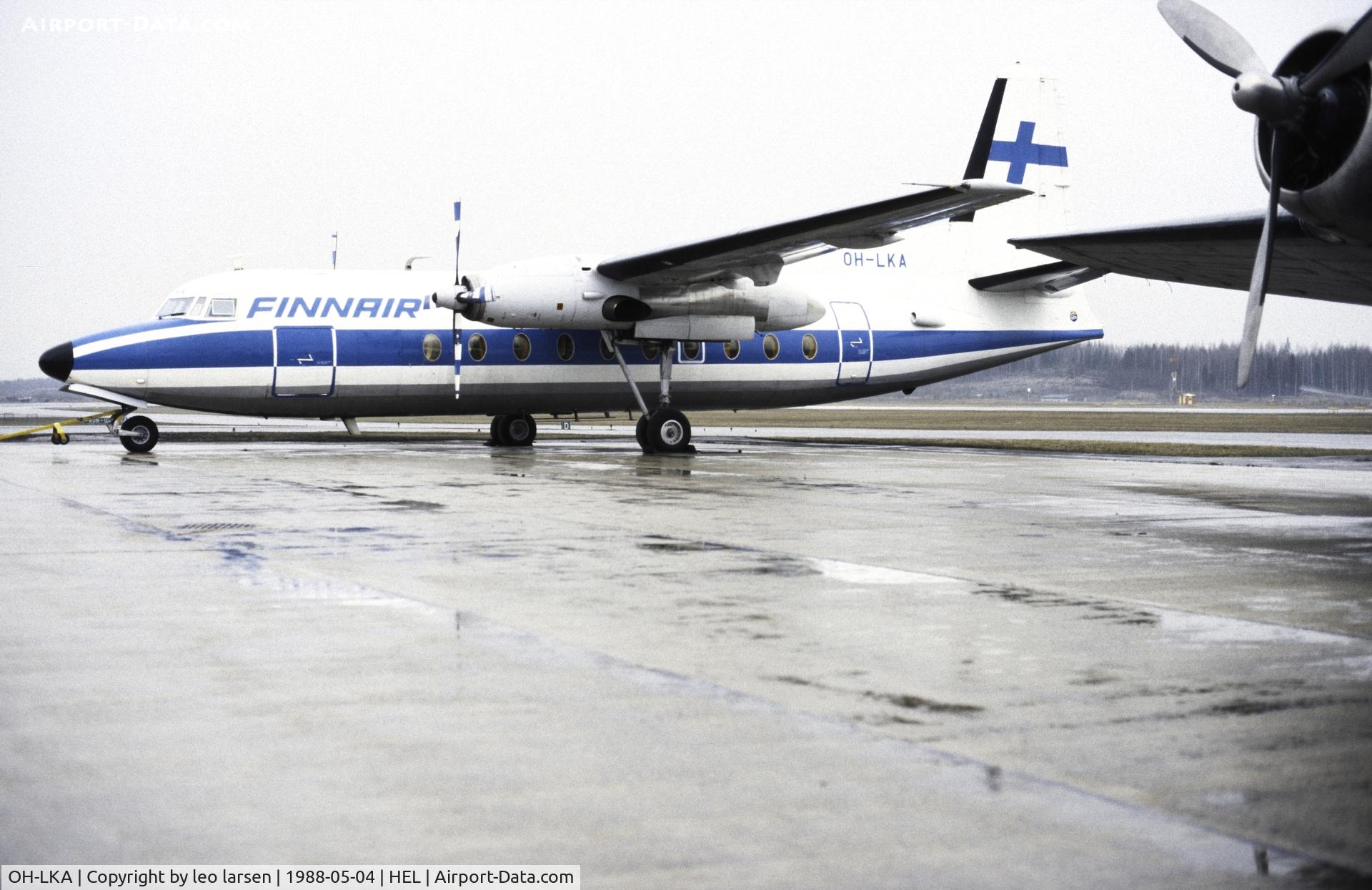 OH-LKA, 1963 Fokker F-27-200 Friendship C/N 10239, Helsinki 4.5.1988 WFU.