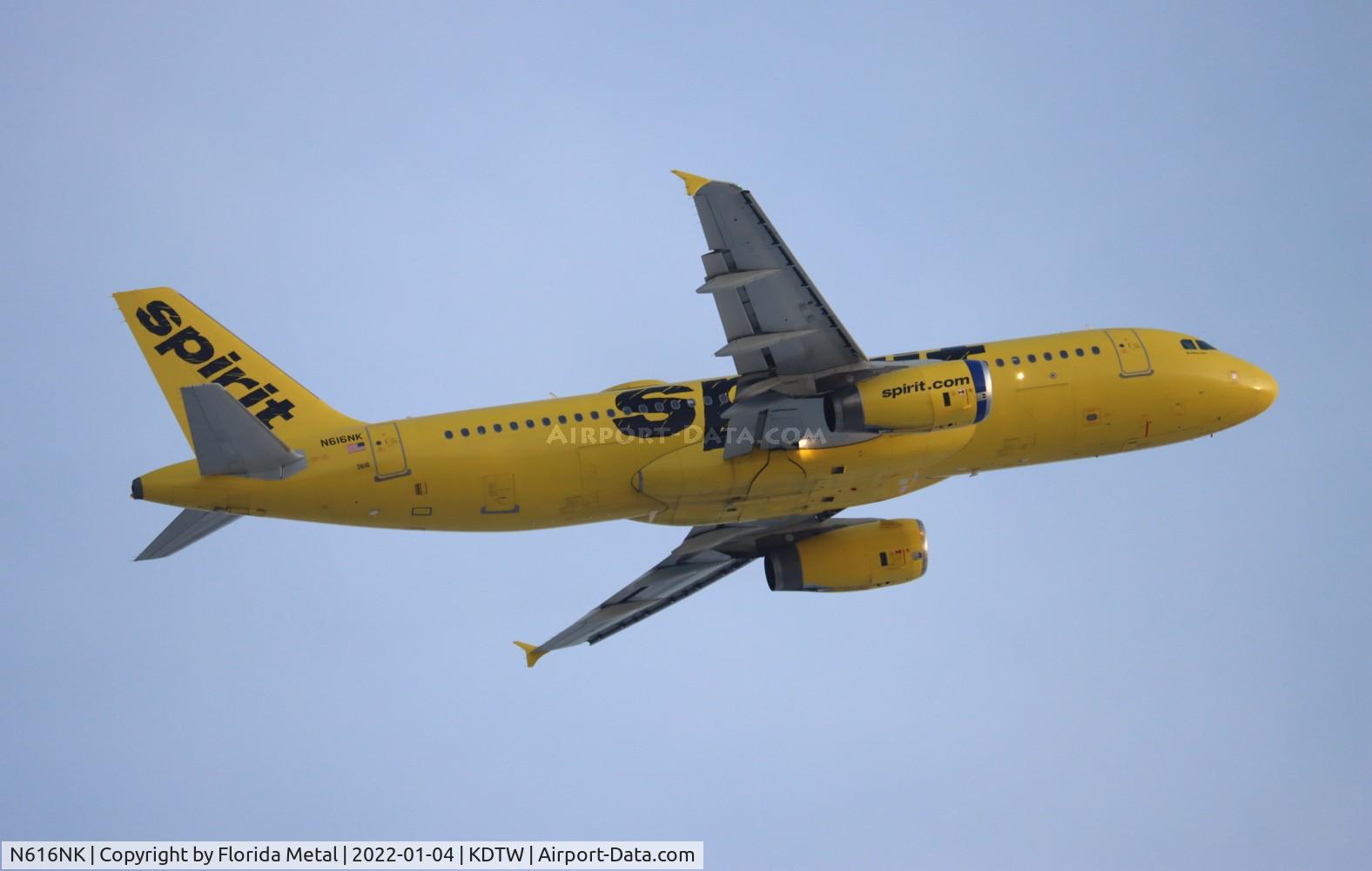 N616NK, 2012 Airbus A320-232 C/N 5370, DTW 2022