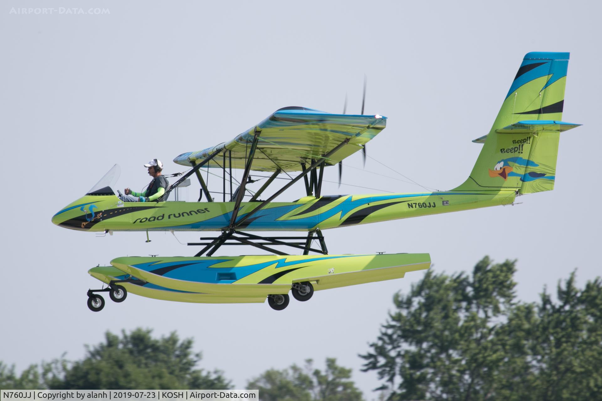 N760JJ, 2015 Lockwood Aircam C/N AC176, Arriving at AirVenture 2019