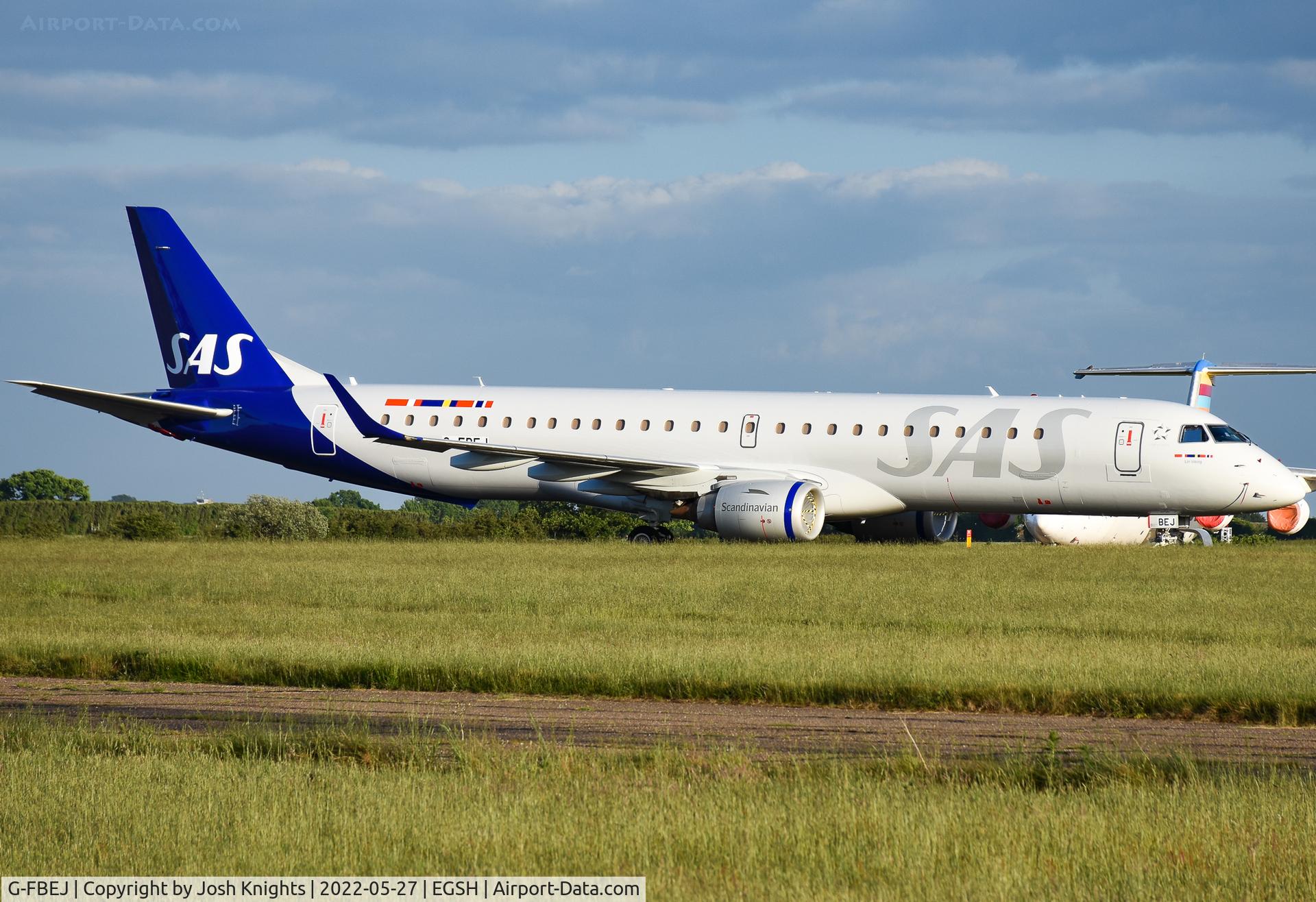 G-FBEJ, 2007 Embraer 195LR (ERJ-190-200LR) C/N 19000155, Stored in the Northern Storage Area After Respray Into SAS Link Colours.