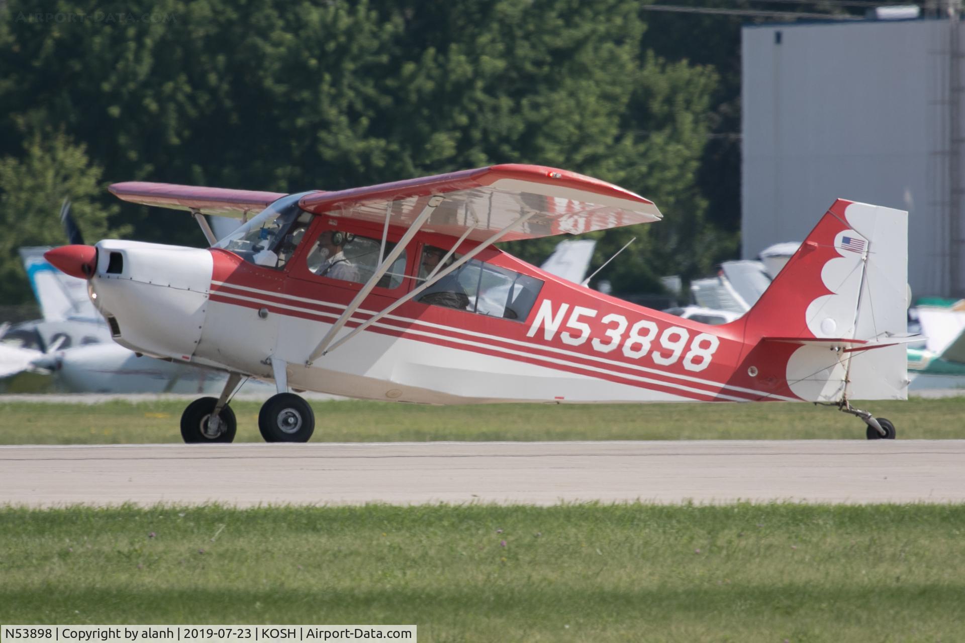 N53898, 1976 Bellanca 7ECA Citabria C/N 1141-76, Arriving at AirVenture 2019