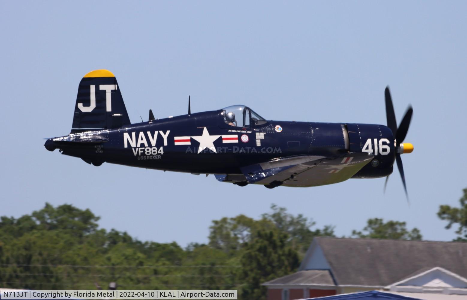 N713JT, 1945 Vought F4U-4B Corsair C/N 97143, Sun N Fun 2022 LAL